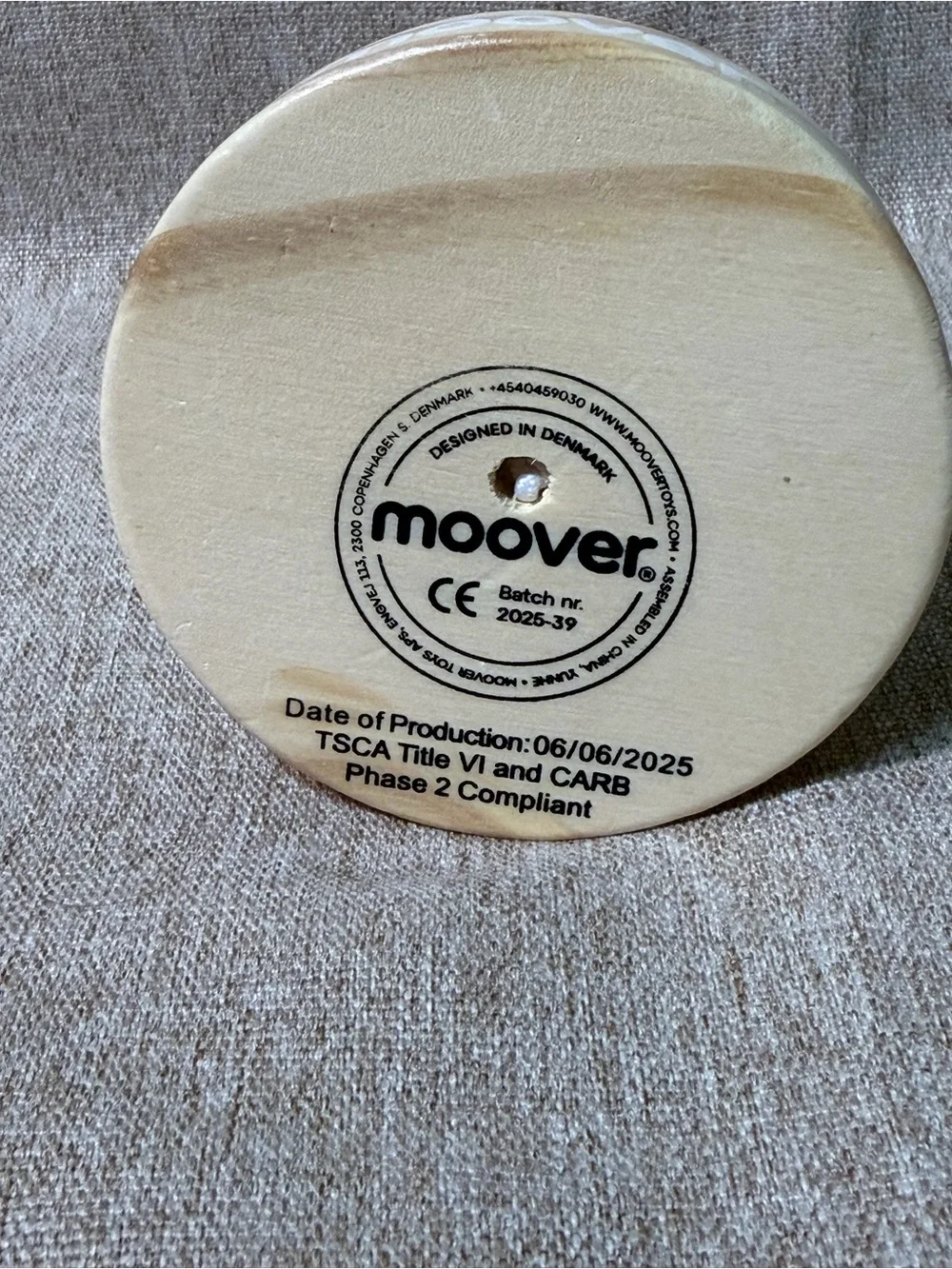 Moover Toys Wooden Stacking Ring Tower Pastel Danish Design Montessori Toy